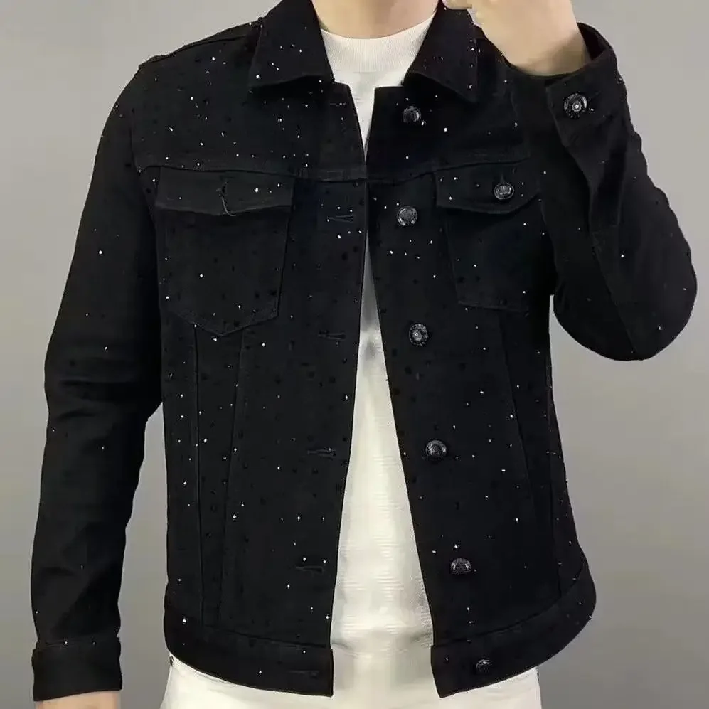 Haori Japanese Jacket - Cappotto jeans da uomo con bottoni